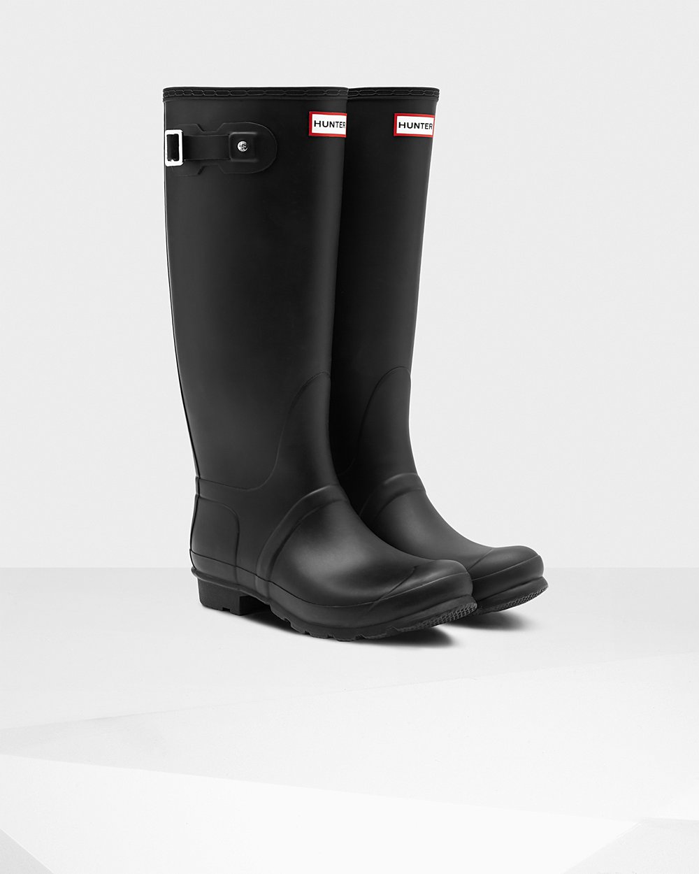 Botas de Lluvia Anchas Hunter Mujer - Original Tall Leg - Negros - PRCIQJG-40